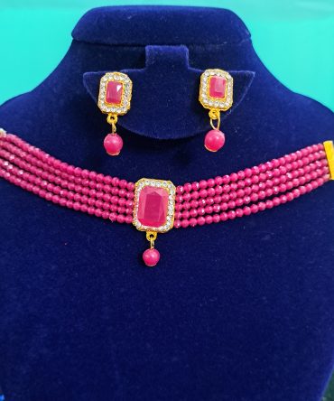 Ruby Choker with Earing