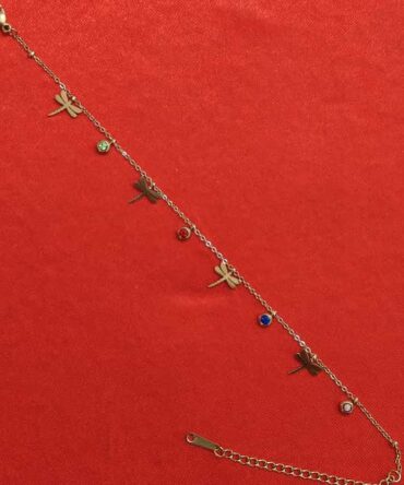 Anti Tarnish Bracelet - Dragonfly & Stones