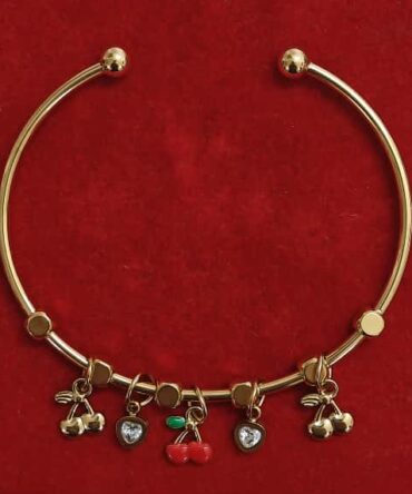 Anti Tarnish Bangle Bracelet - Cherry