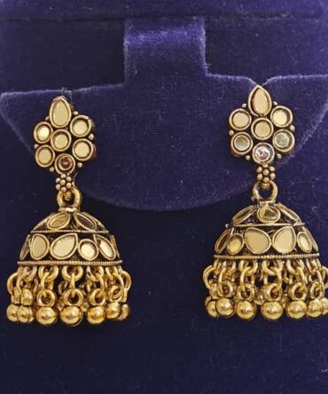 Earring - Gold & Mirror Jhumka