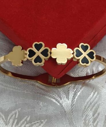 Anti Tarnish Bangle - Black & Gold